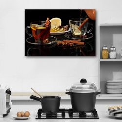 Черный чай с лимоном и корицей