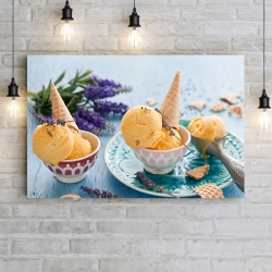 Манговое мороженое и цветы лаванды